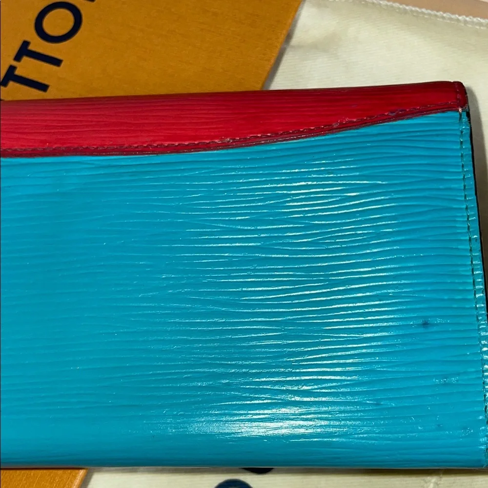 Louis Vuitton Vibrant Red and Blue Wallet 4th of July colors
